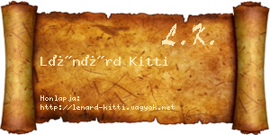 Lénárd Kitti névjegykártya