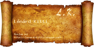 Lénárd Kitti névjegykártya