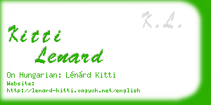kitti lenard business card